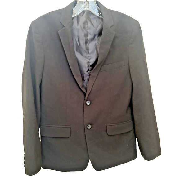 Van Heusen Boys Blazer Size 14R Black Suit Jacket Two Button Sport Coat - Picture 1 of 5